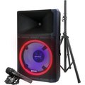 Gemini Bluetooth Party Speaker with Party Lights Microphone and Speaker Stand  All GSP-L2200PK